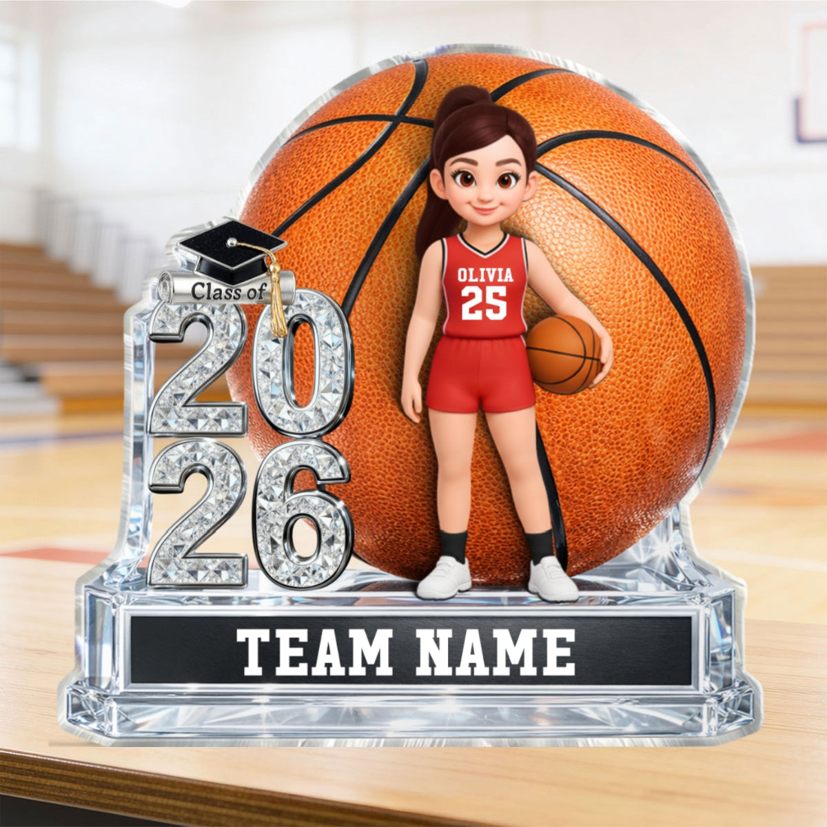 Basketball Senior Keepsake 2D Flat - Personalized Acrylic Block Plaque - Graduation Gift For Son, Daughter, Graduates Class of 2026