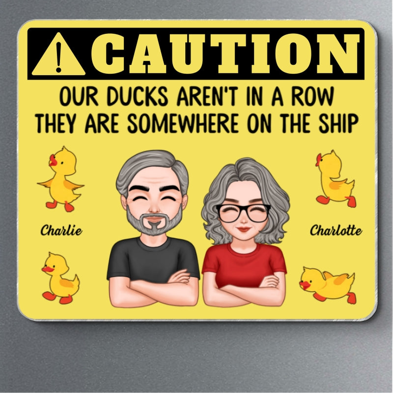 Caution My Ducks Somewhere On The Ship - Personalized Cruise Ship Door Magnet - Cruise Ship Door Decorations