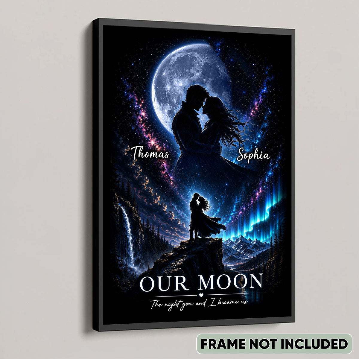 The Night You and I Became Us Custom Moon Phase by Date - Personalized Poster - Anniversary Gift for Her, for Him