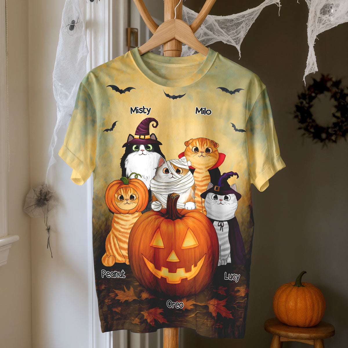 Halloween Cats Pumpkin Personalized 3D Shirt