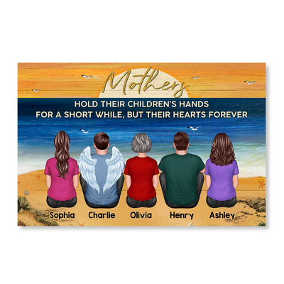 Mothers Hold Their Children‘s Hands Gift For Mom Family Personalized Horizontal Poster