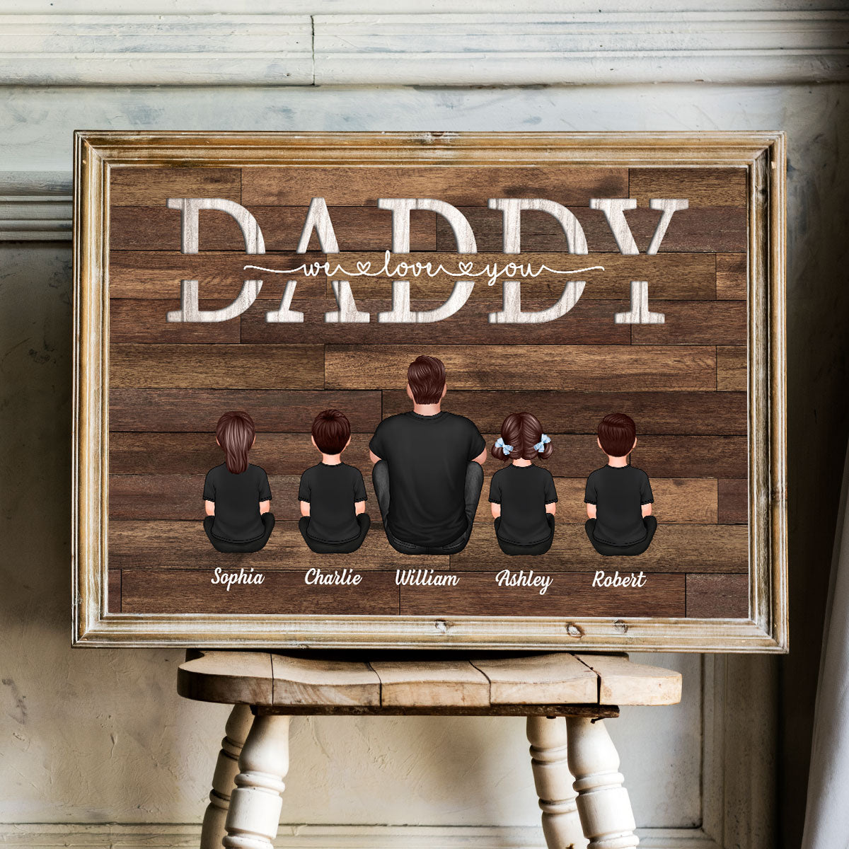 Daddy We Love You Gift For Dad - Personalized Poster - Gift For Dad, Gift For Husband, Gift For Grandpa