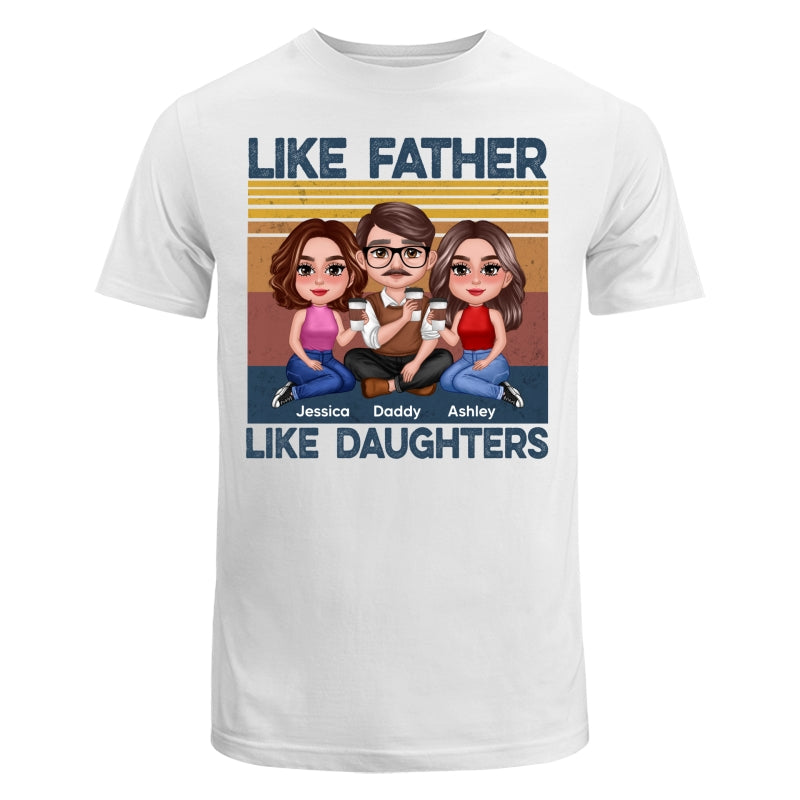 Retro Like Father Like Daughter Doll Sitting Together Personalized Shirt