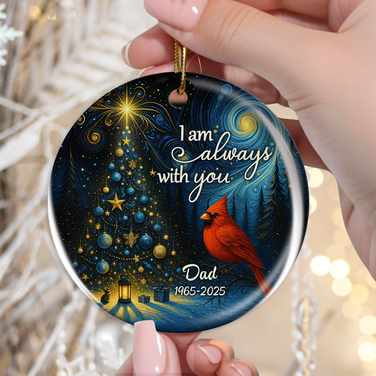 I Am Always With You Starry Night Personalized Ceramic Ornament, Memorial Remembrance Keepsake for Loved Ones