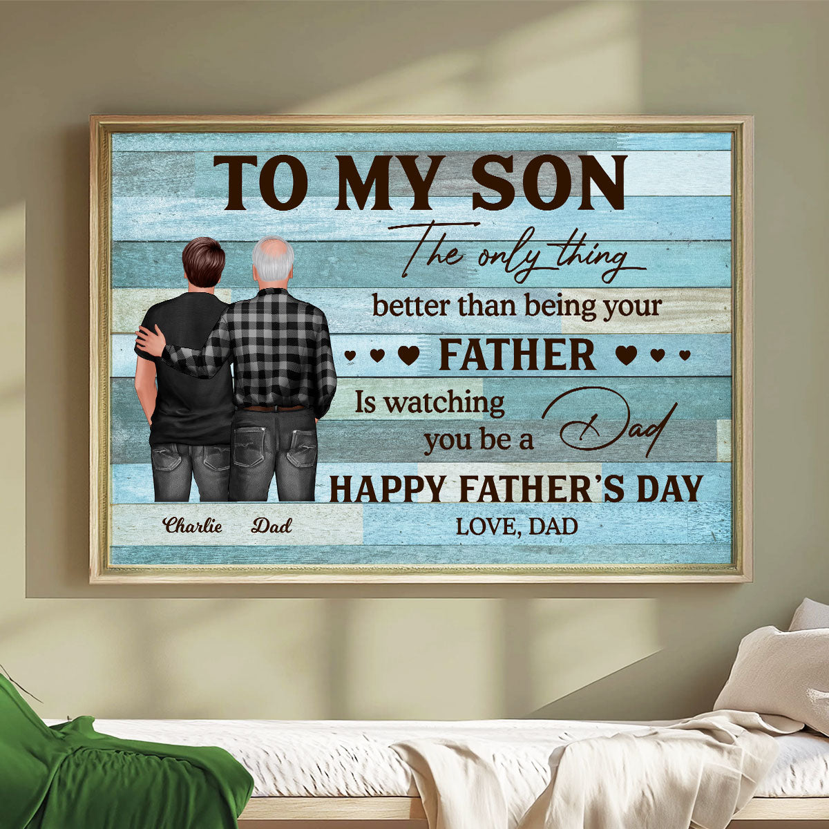 To My Son From Dad Mom Happy Father's Day Personalized Poster, Heartfelt 2025 Father's Day Gift For Son