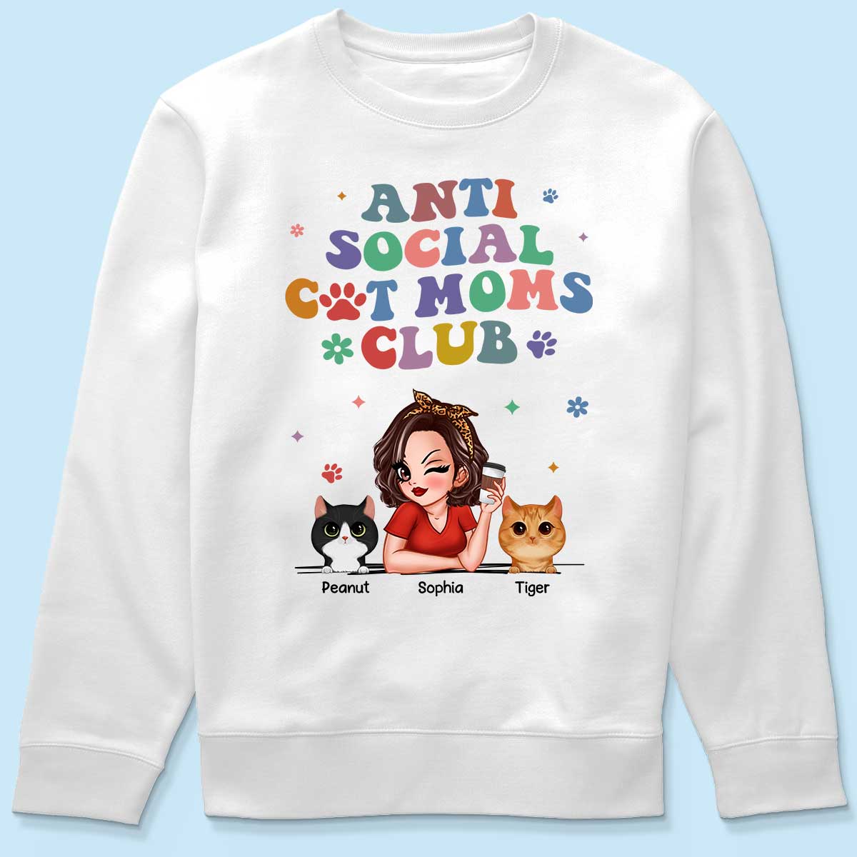 Anti Social Cat Mom Club Pesonalized Shirt