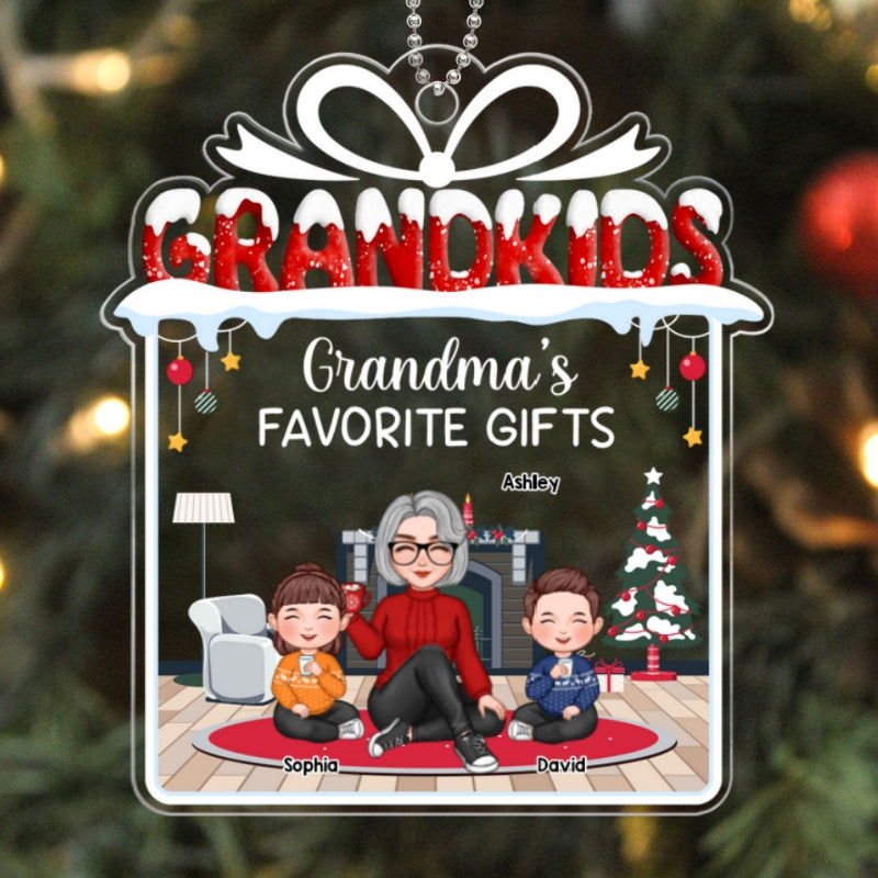 Grandma‘s Favorite Gift Grandkids Personalized Acrylic Ornament