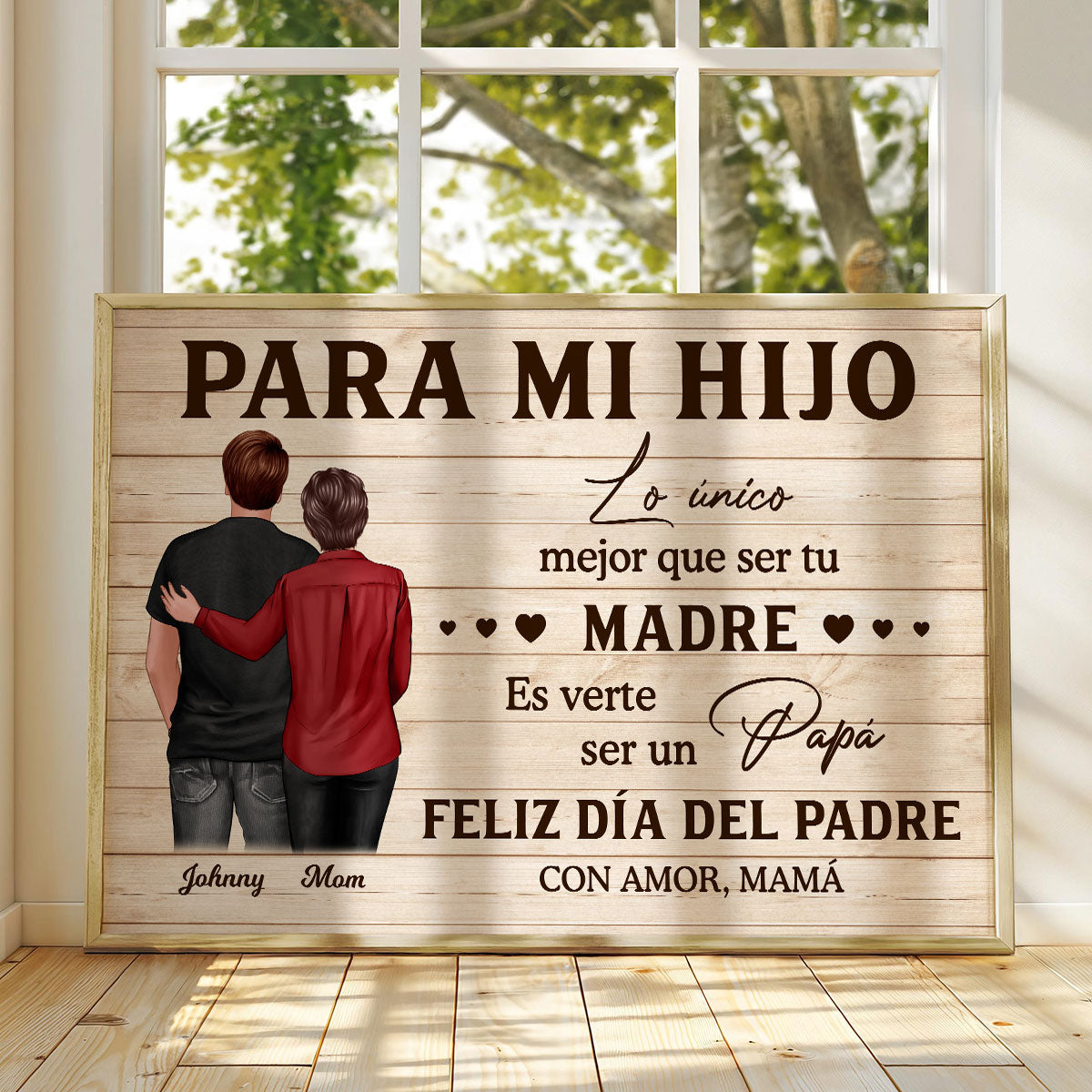 To My Son From Mom Happy Father's Day Spanish Personalized Poster, Gift For Son