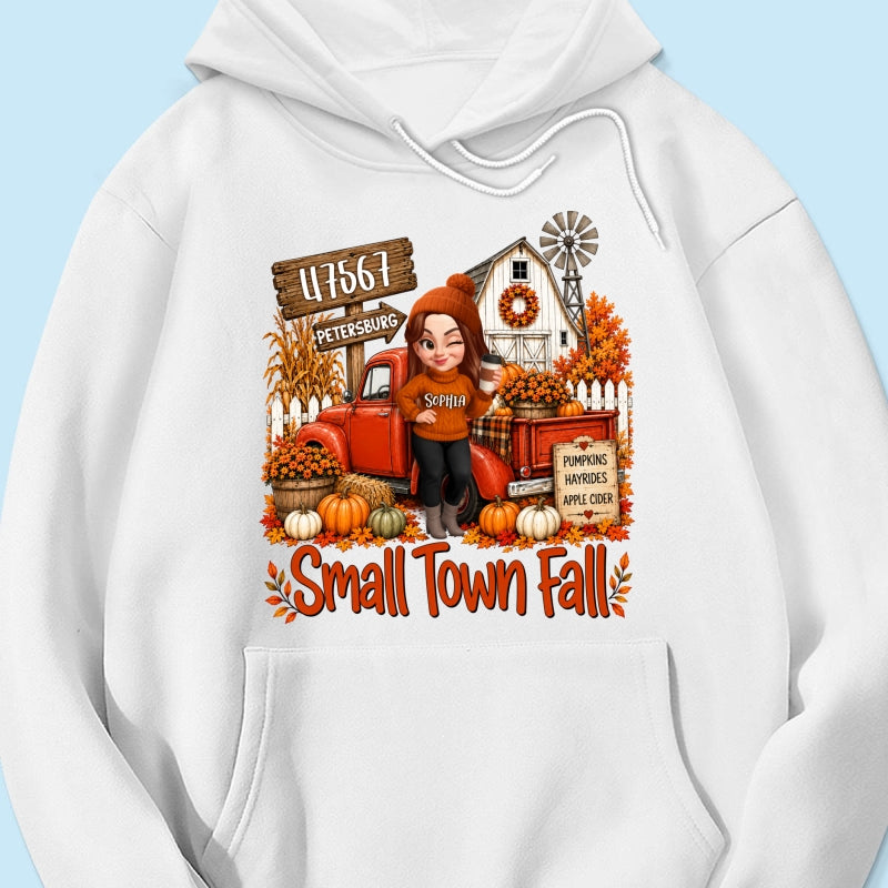 Small Town Fall Pumpkin Hayrides - Personalized Shirt - Custom Pumpkin Farm Trendy Fall Tee