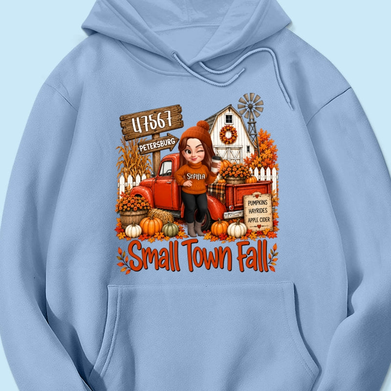 Small Town Fall Pumpkin Hayrides - Personalized Shirt - Custom Pumpkin Farm Trendy Fall Tee
