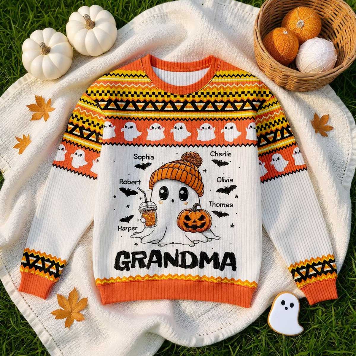 Halloween Grandma Boo Personalized Sweater