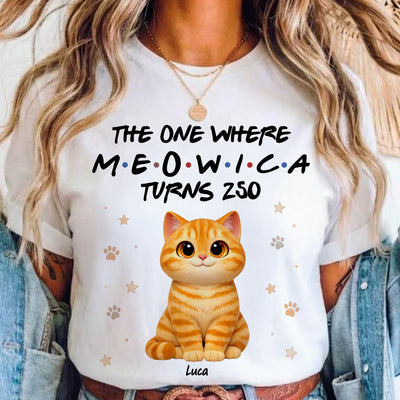The One Where Meowica Turns 250 - Personalized Shirt - America 250th Anniversary Shirt for Cat Lovers