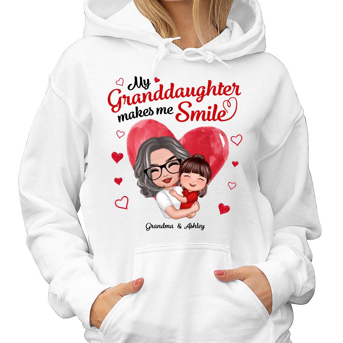 Doll Grandma Hugging Grandkid My Grandkids Make Me Smile Personalized Shirt