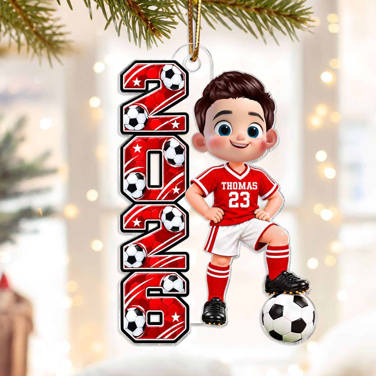 2026 Soccer Star Boy Girl - Personalized Acrylic Ornament - Christmas Gift For Soccer Players, Grandkids