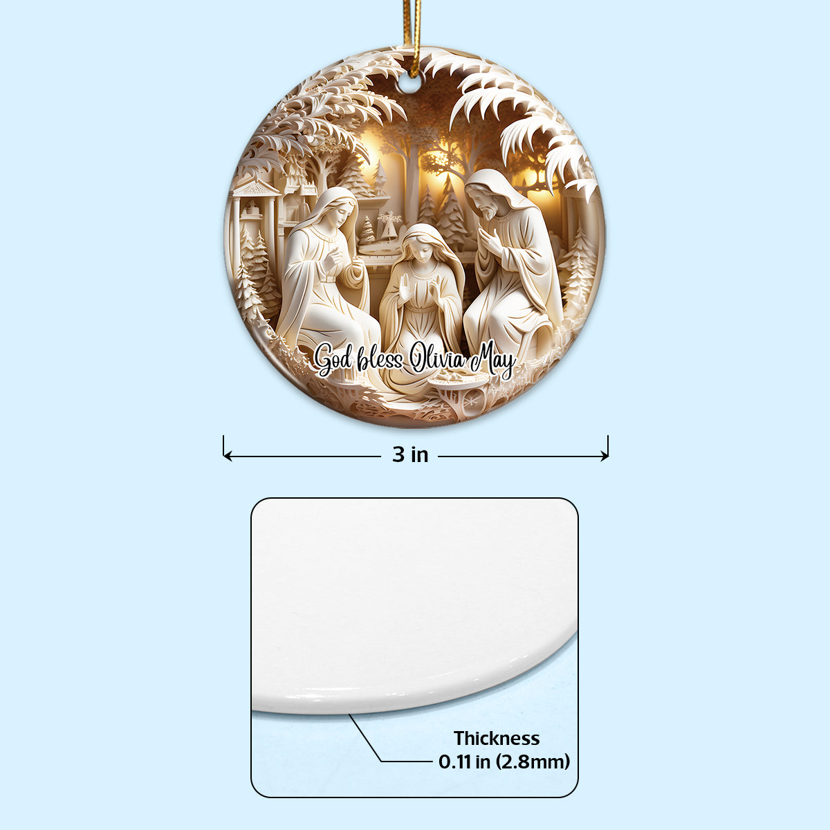 3D Nativity Scene "Birth Of Christ" Christmas Ornament