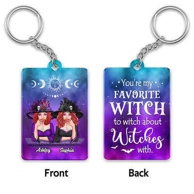 Galaxy Halloween Besties Sisters Personalized Acrylic Keychain