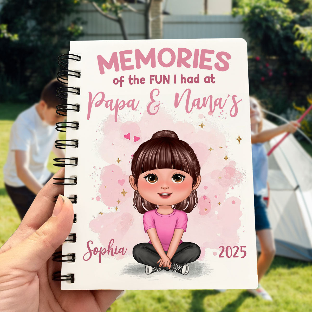 Memories Of The Fun I Had At Grandparents Personalized Spiral Notebook Journal, Gift For Kids