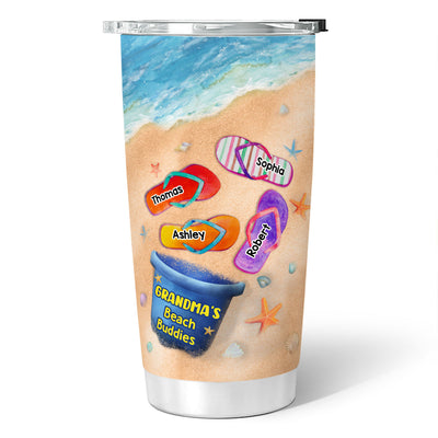Grandma Beach Buddies Flip Flops Personalized Tumbler