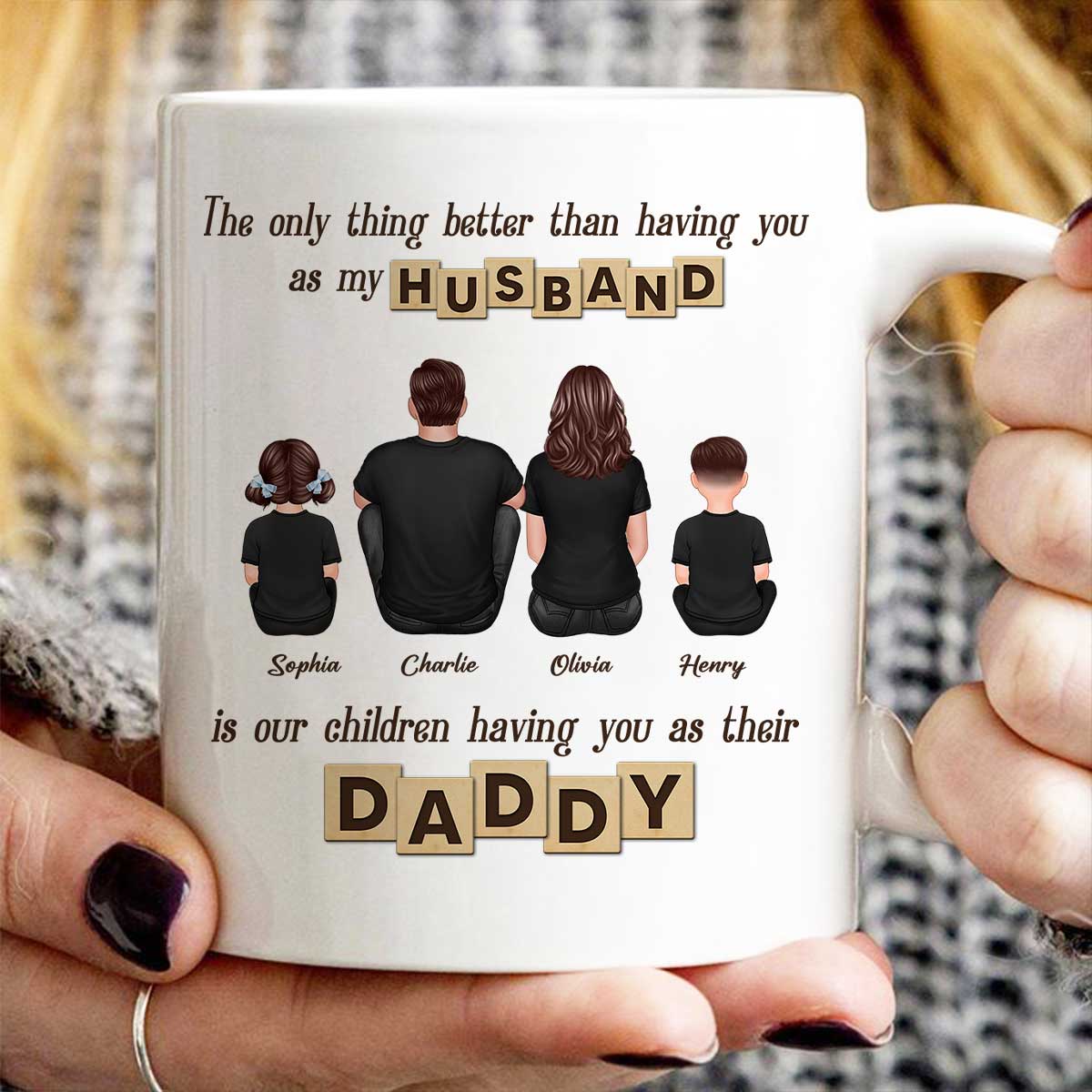 Having You As Their Daddy Personalized Mug, Father‘s Day Gift for Dad, Grandpa