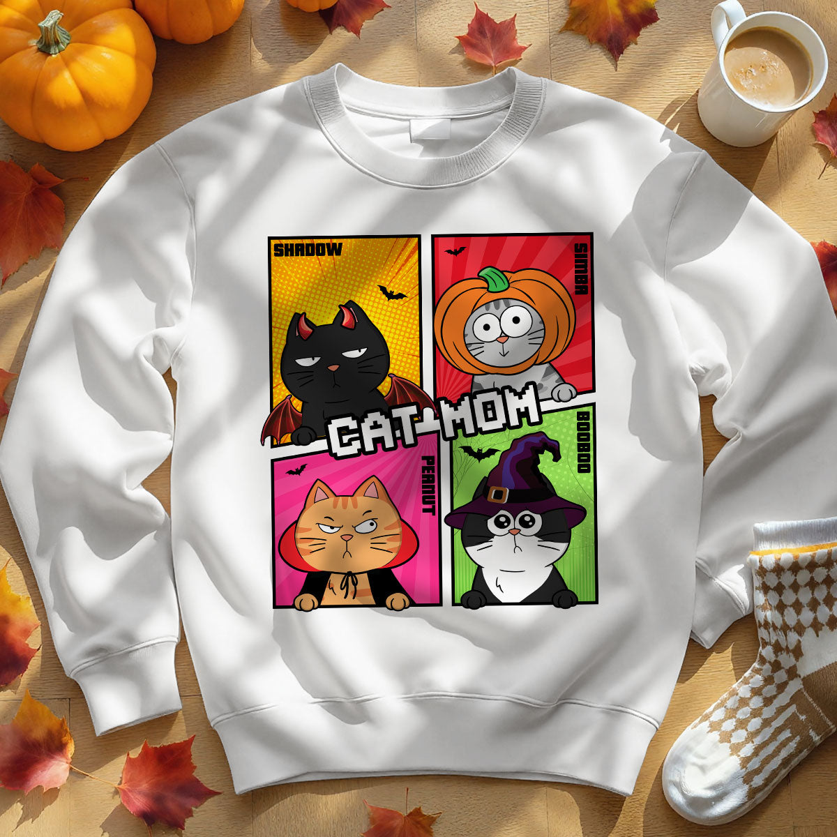 Halloween Funny Cartoon Cat Personalized Sweatshirt