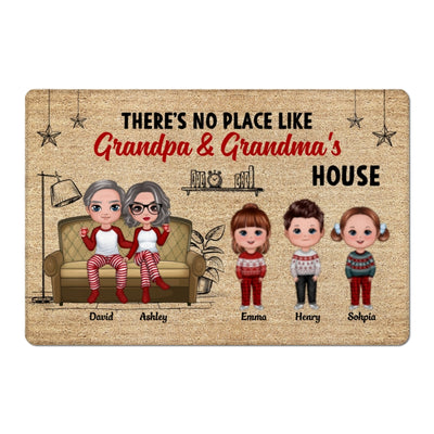 No Place Like Grandparents House Doll Personalized Doormat