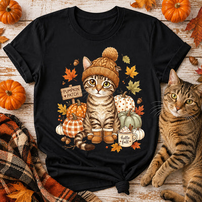 Custom Dog Cat Photo Pumpkin Patch - Personalized Shirt - Trendy Fall Gift for Dog Moms, Cat Moms, Pet Lovers