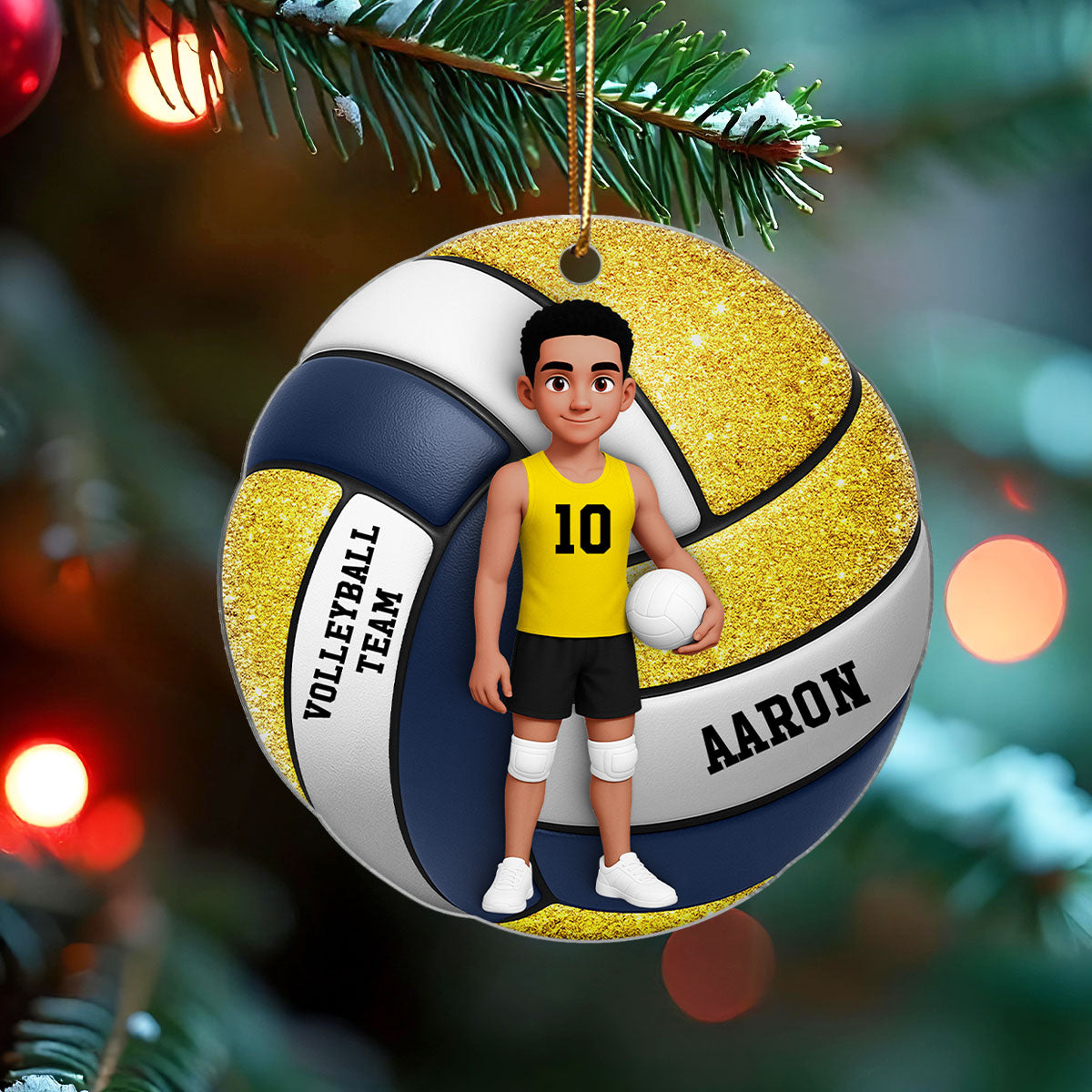 Volleyball Boy 3D Effect - Personalized Acrylic Ornament