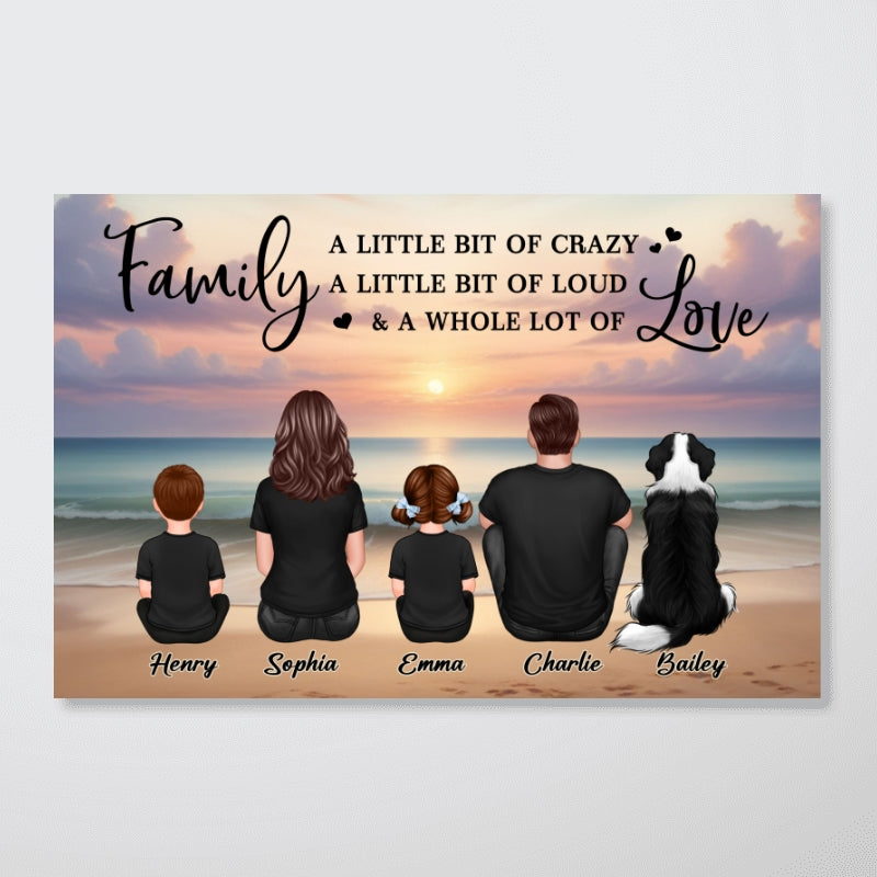 Family Whole Lot Of Love Realistic Beach Landscape – Treasured Forever Personalized Poster