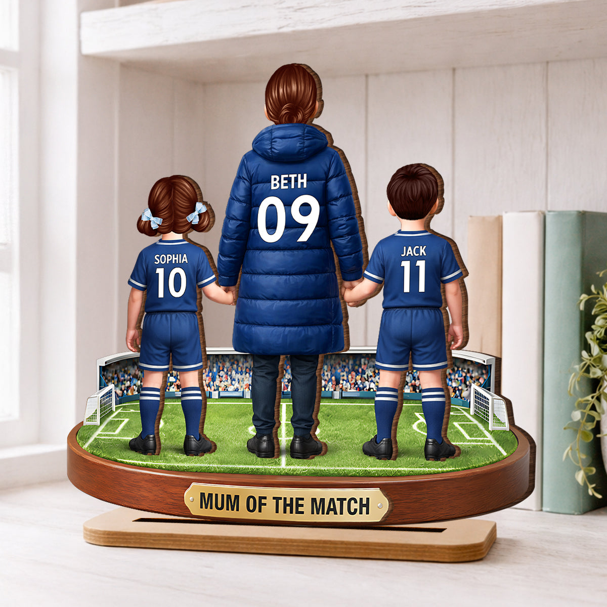 Mum Of The Match - Personalised 2-Layered Wooden Plaque – Gift For Football Mum