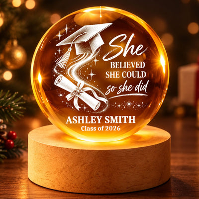 Graduation Custom Name And Year - Personalized Crystal Ball - Christmas Gift For Graduates, Senior, Graduation Gift