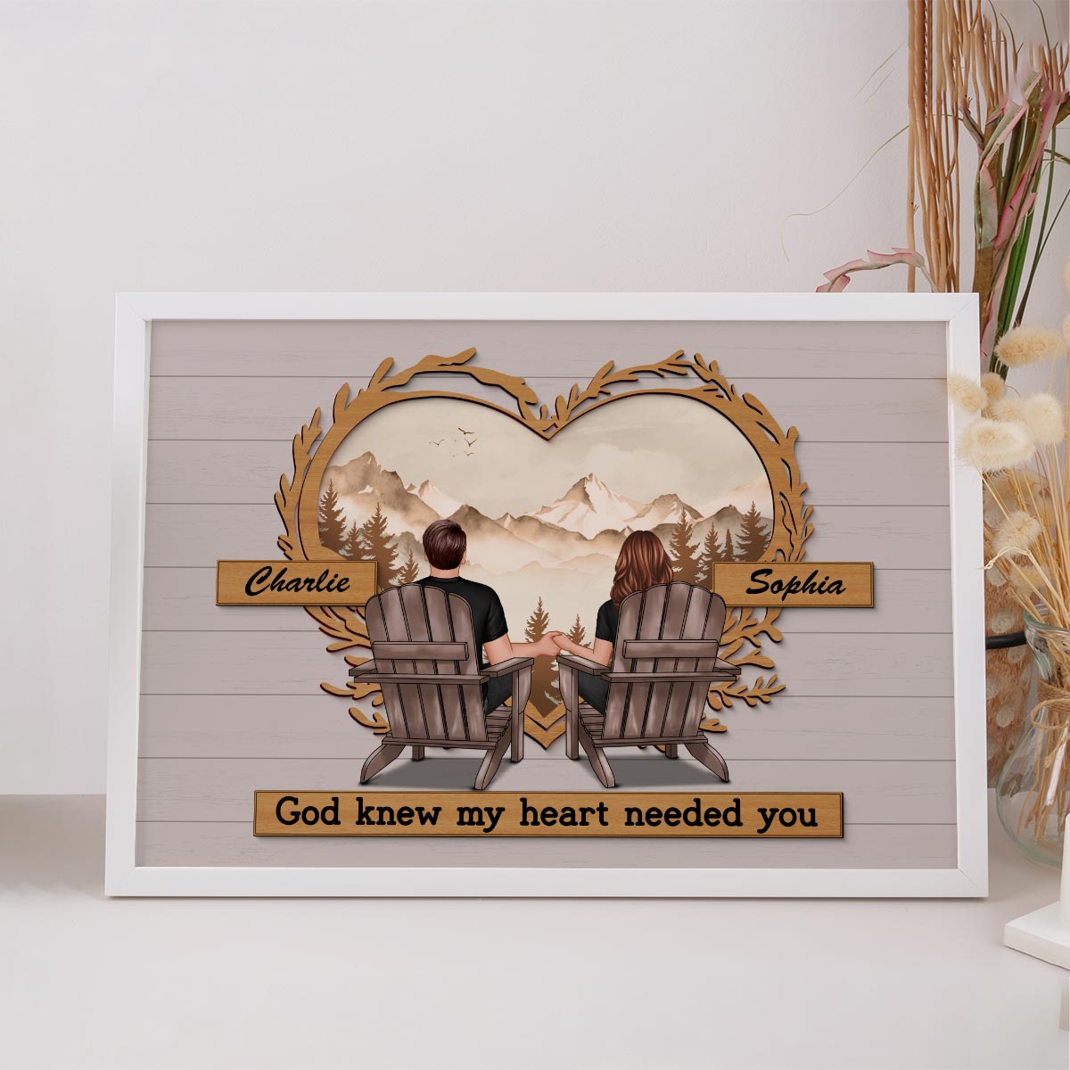 Vintage Style Couple Sitting Personalized Poster