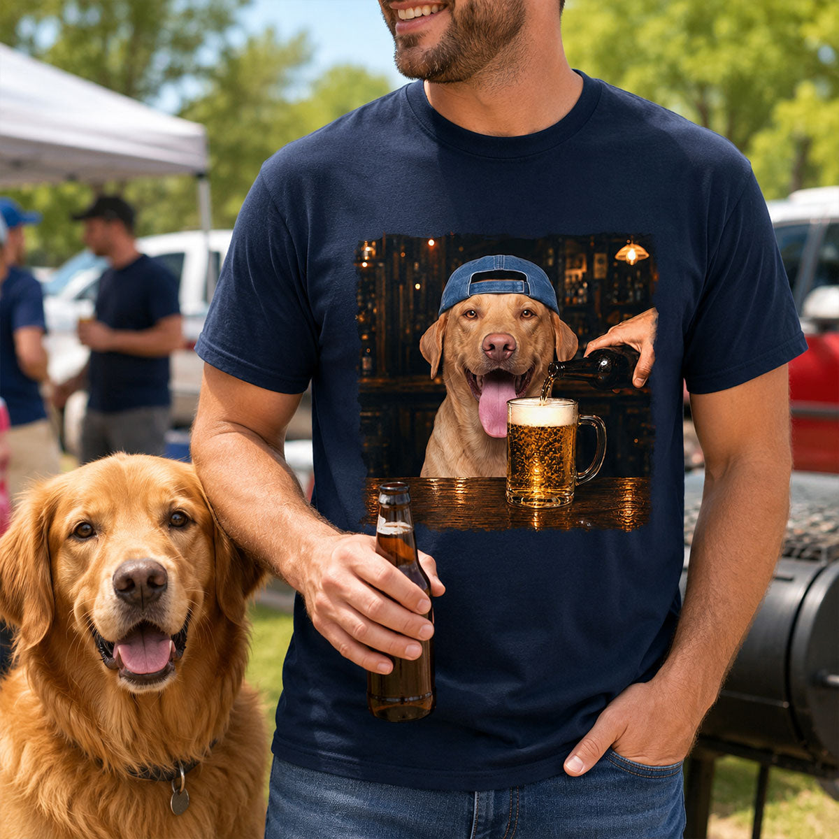 Vintage Custom Pet Drinking Beer - Personalized Shirt - Beer Lover Shirt