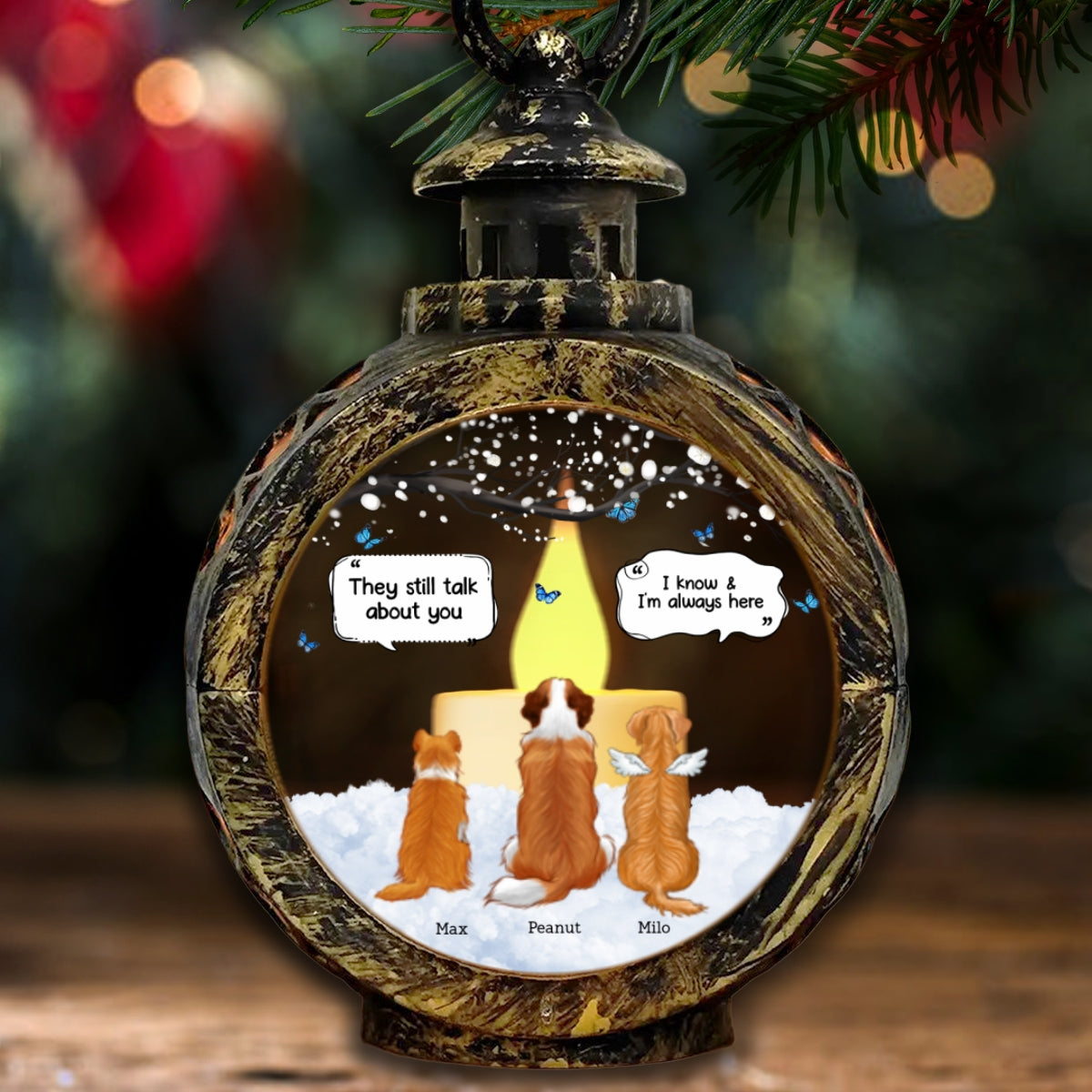 Pet Dog Cat Memorial Keepsake Sympathy Gift Personalized Lantern Ornament