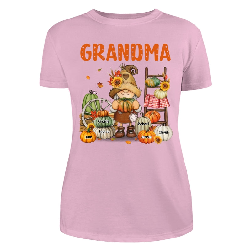 Grandma Mom Fall Season Gnome Personalized Shirt