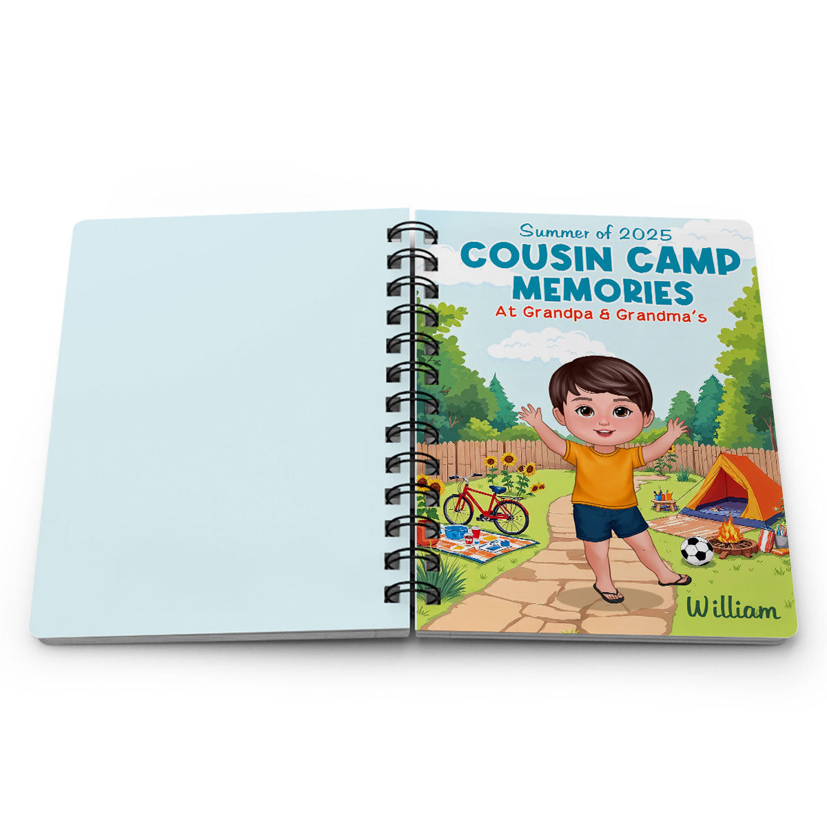 Cousin Camp Memories Personalized Spiral Notebook Journal, Gift For Kids
