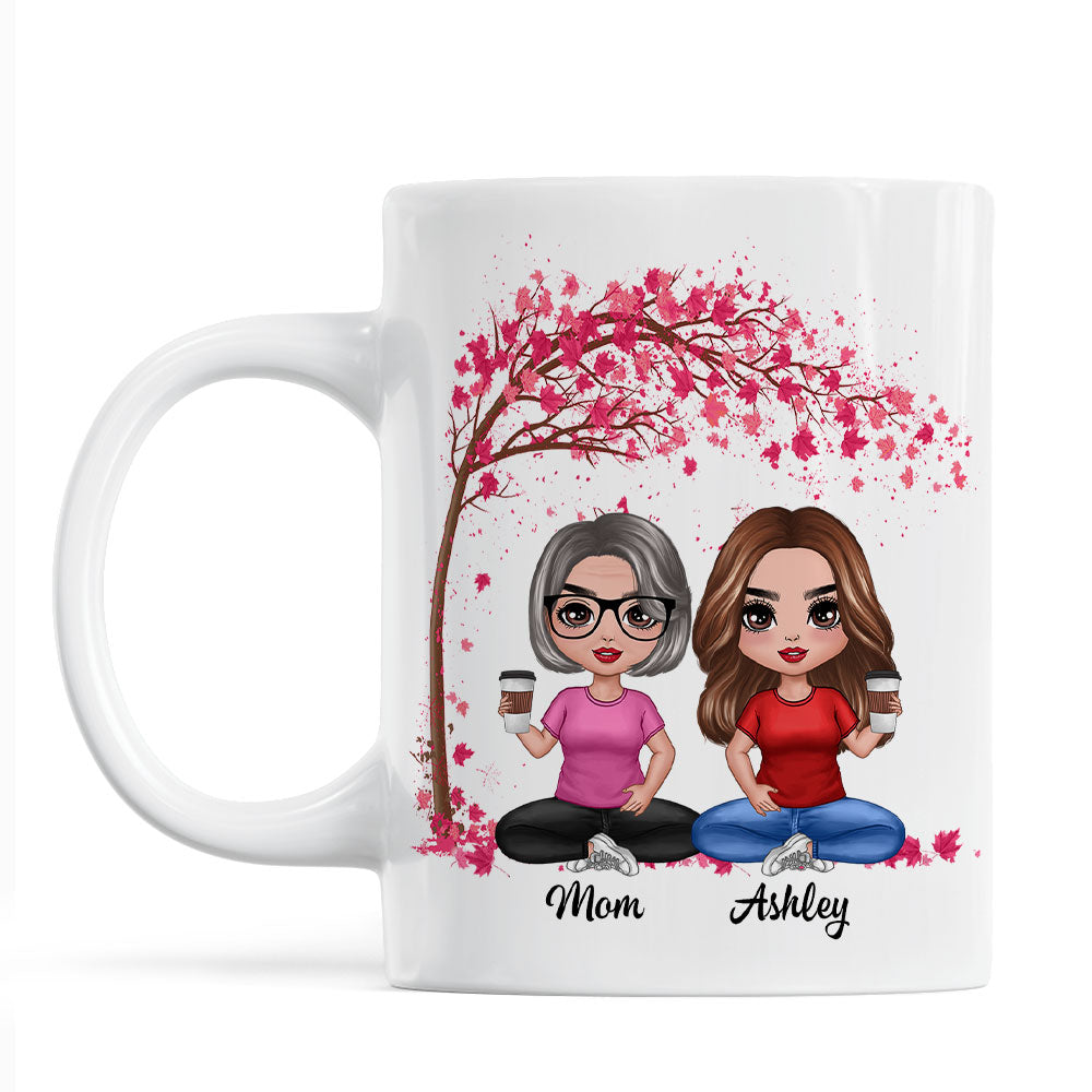 Doll Mom And Daughters Sitting Under Tree Personalized Mug
