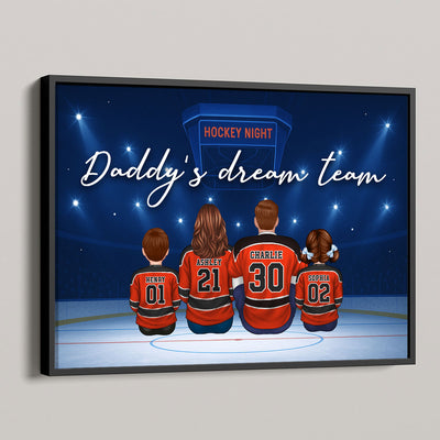 Hockey Daddy's Dream Team Personalized Poster| Unique Father's Day Gift For Dad, Husband