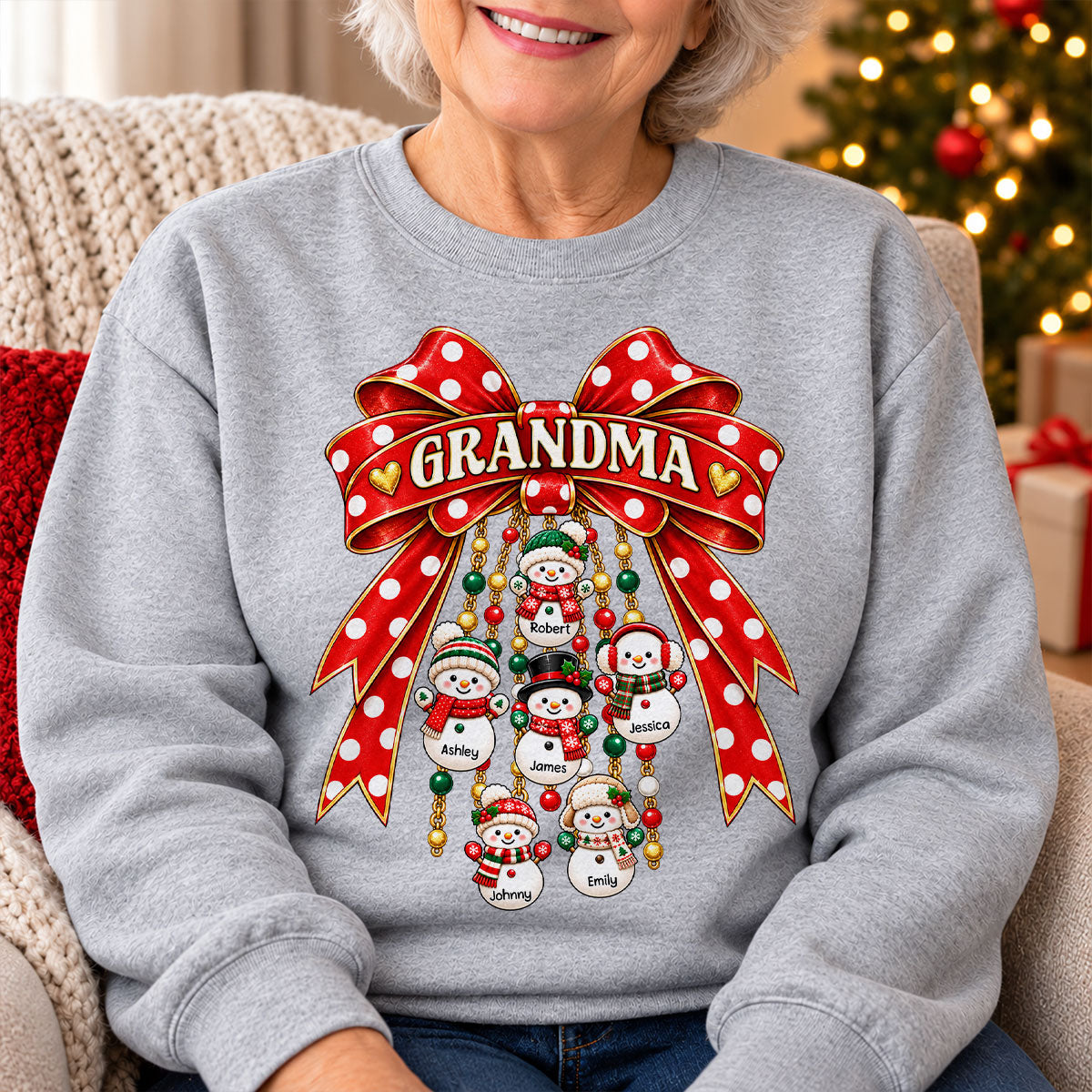 Heartwarming Grandma's Little Snowmen - Personalized Shirt - Christmas Gift For Grandma