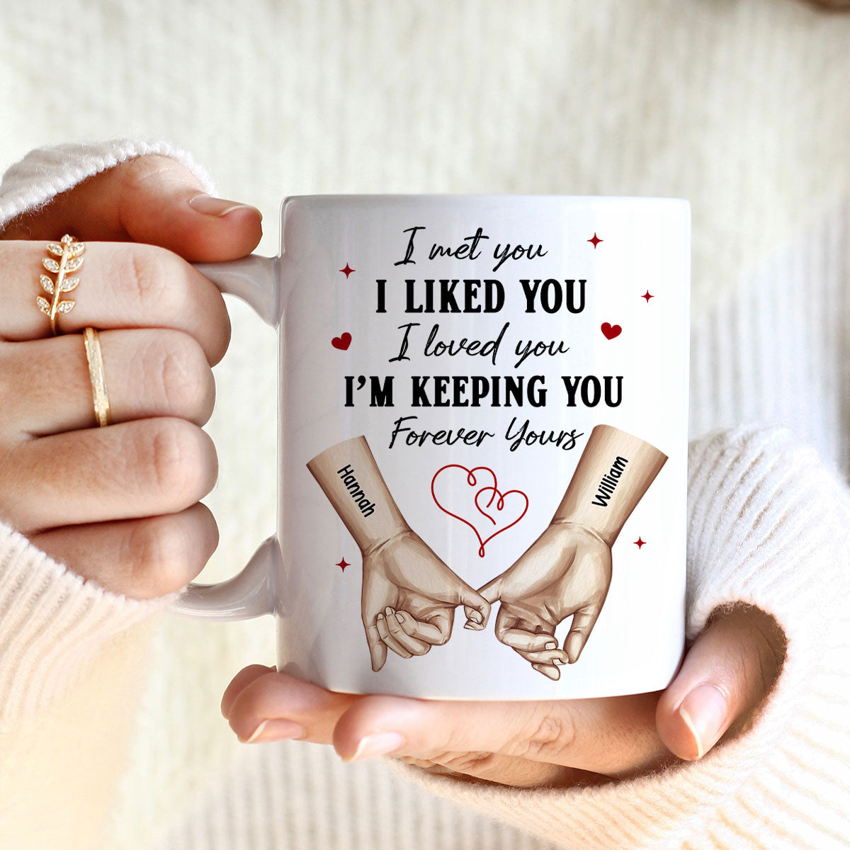 Personalized Couple Pinky Promise Hands,  Gift, Anniversary Gift for Couples