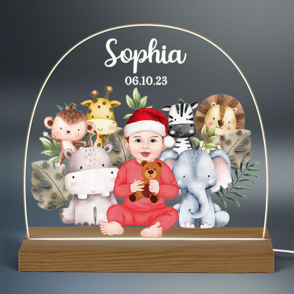Nursery Gift For Newborn Christmas Baby Shower Gift Custom Personalized Name LED Night Light