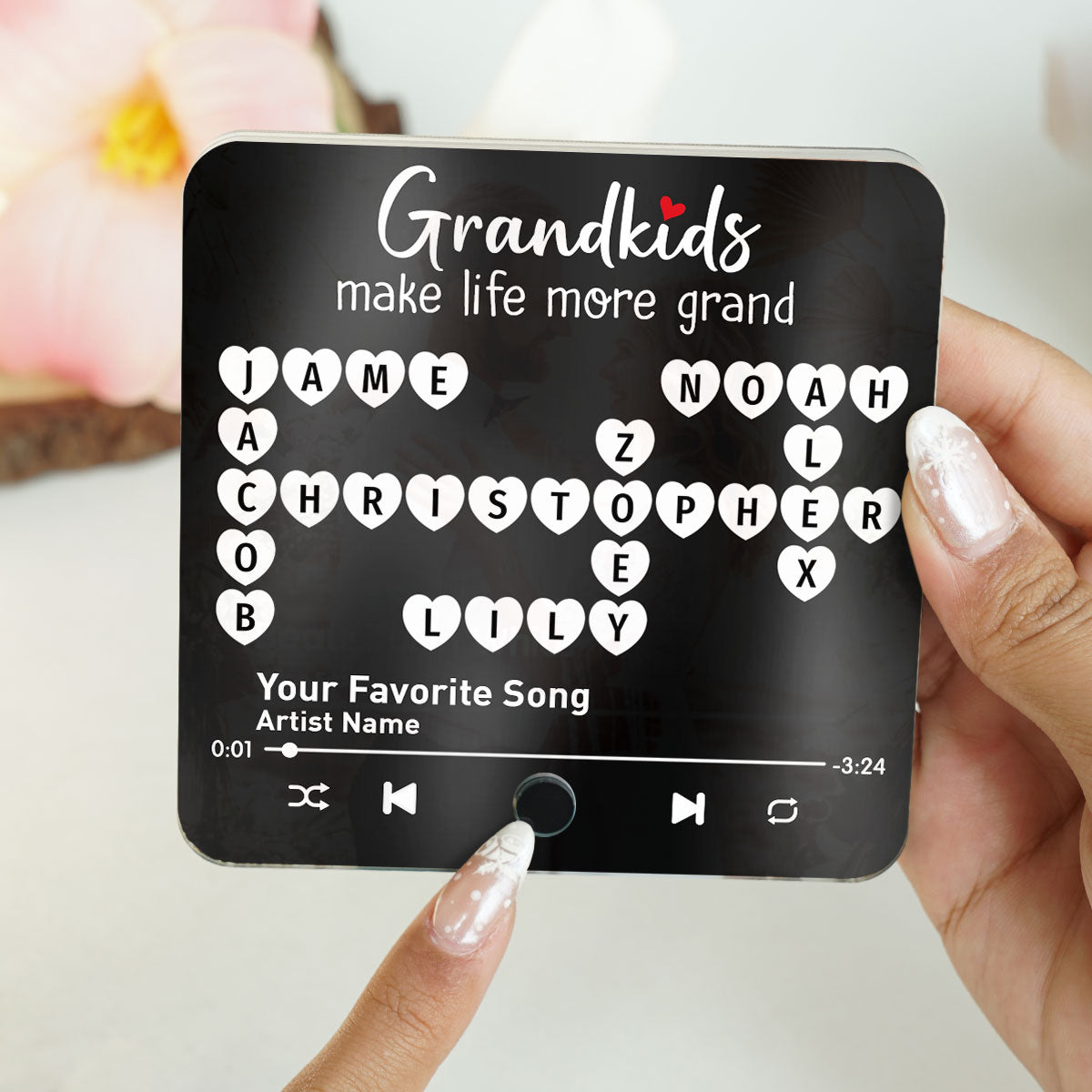 The Greatest Gift You Ever Know Crossword Puzzle Art Gift For Grandma Personalized Music Fridge Magnet