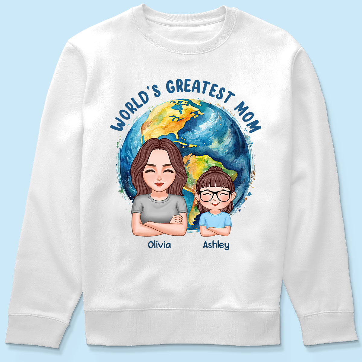 World‘s Greatest Mom Globe Personalized Shirt