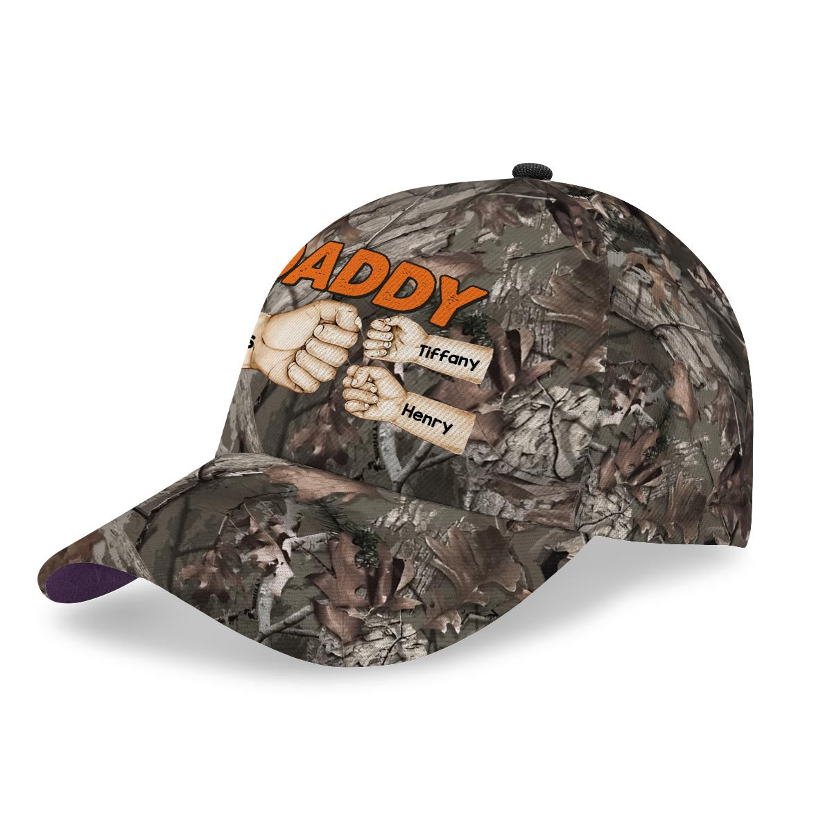 Camouflage Pattern Dad Fist Bump Personalized Classic Cap, Gift For Dad