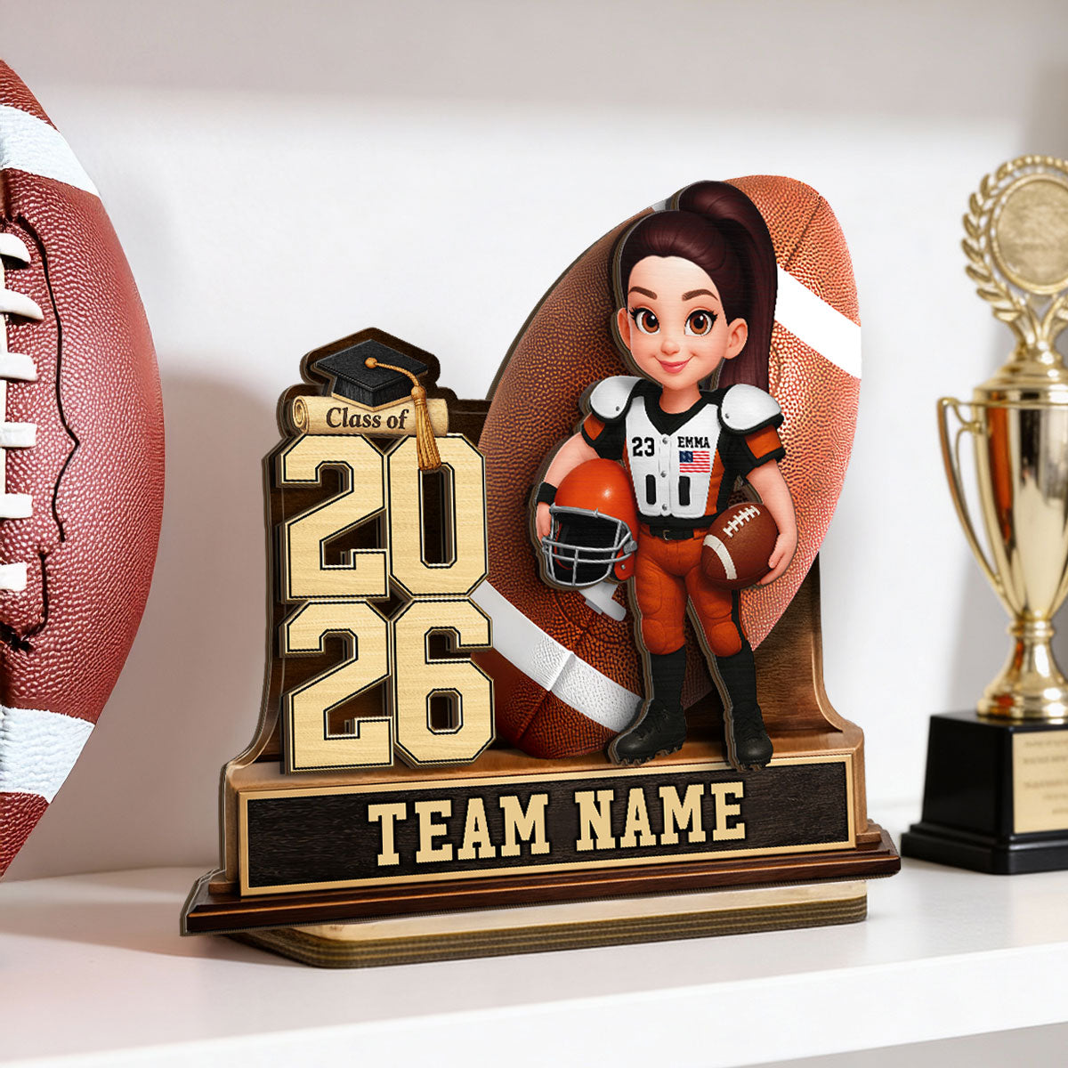 Basketball Senior Keepsake - Personalized 2-Layered Wooden Plaque - Graduation Gift For Son, Daughter