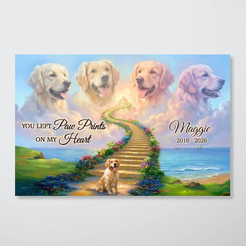 Pet Memorial Stairway to Heaven - Personalized Poster - Custom Pet Photo, Pet Loss Gift, Sympathy Gift