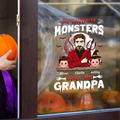 Favorite Monsters Dad Grandpa Personalized Decal, Halloween Decor