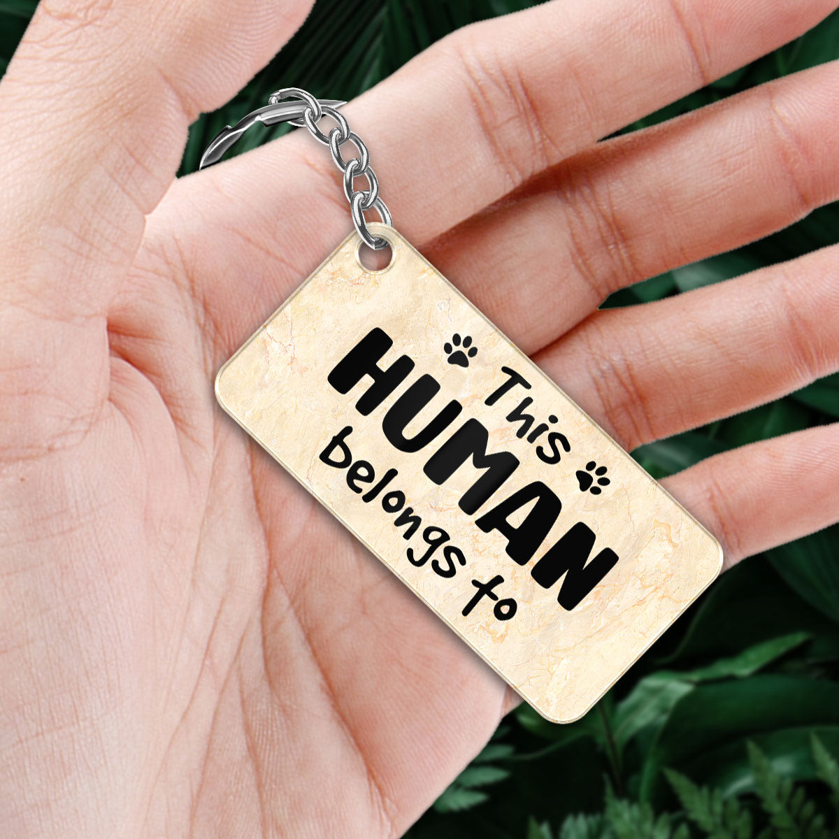 This Human Belongs To Watercolor Cute Dogs Cats Personalized Acrylic Keychain
