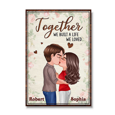 Doll Couple Kissing Together Since Rose Green Personalized Vertical Poster