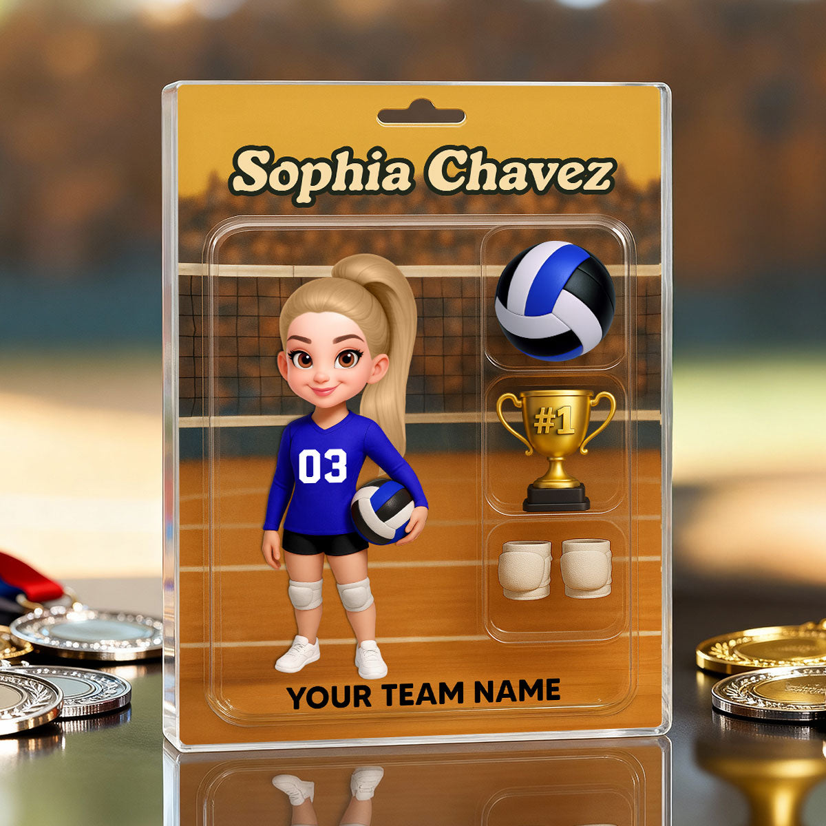 3D Effect Volleyball Player Custom Figure Style - Personalized Acrylic Block Plaque - Unique Christmas Gift For Volleyball Players, Granddaughter, Daughter