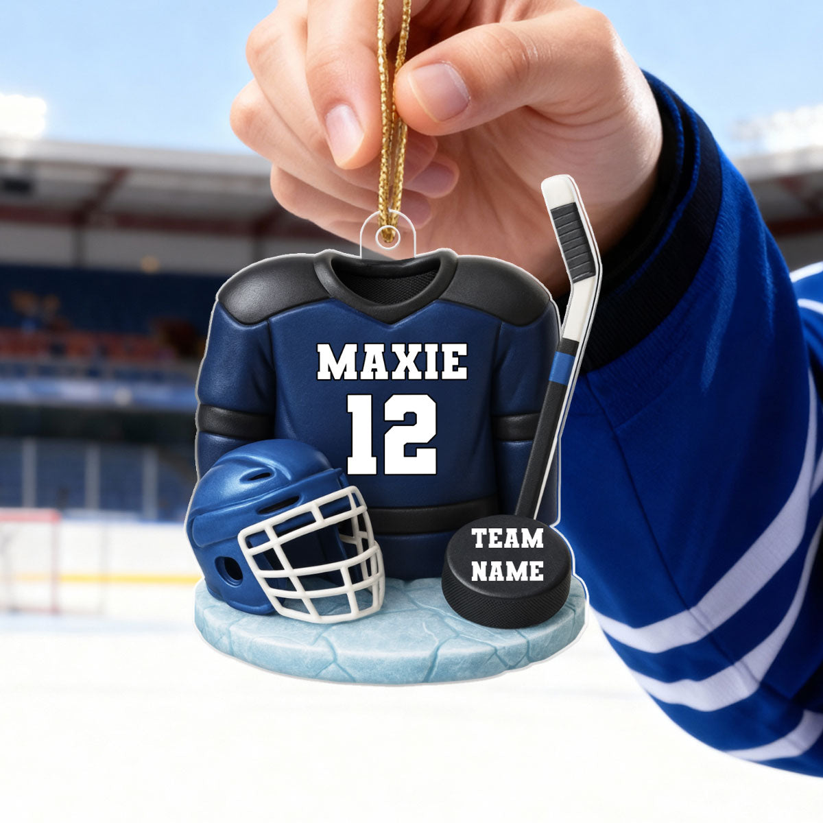 Hockey Kit 3D Effect - Personalized Acrylic Ornament - Christmas Gift For Son, Grandson, Boyfriend